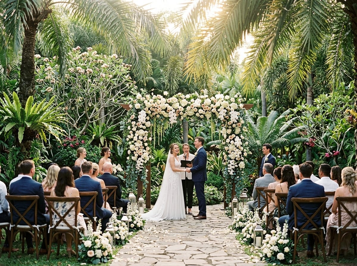 Beautiful gown showcase in studio garden